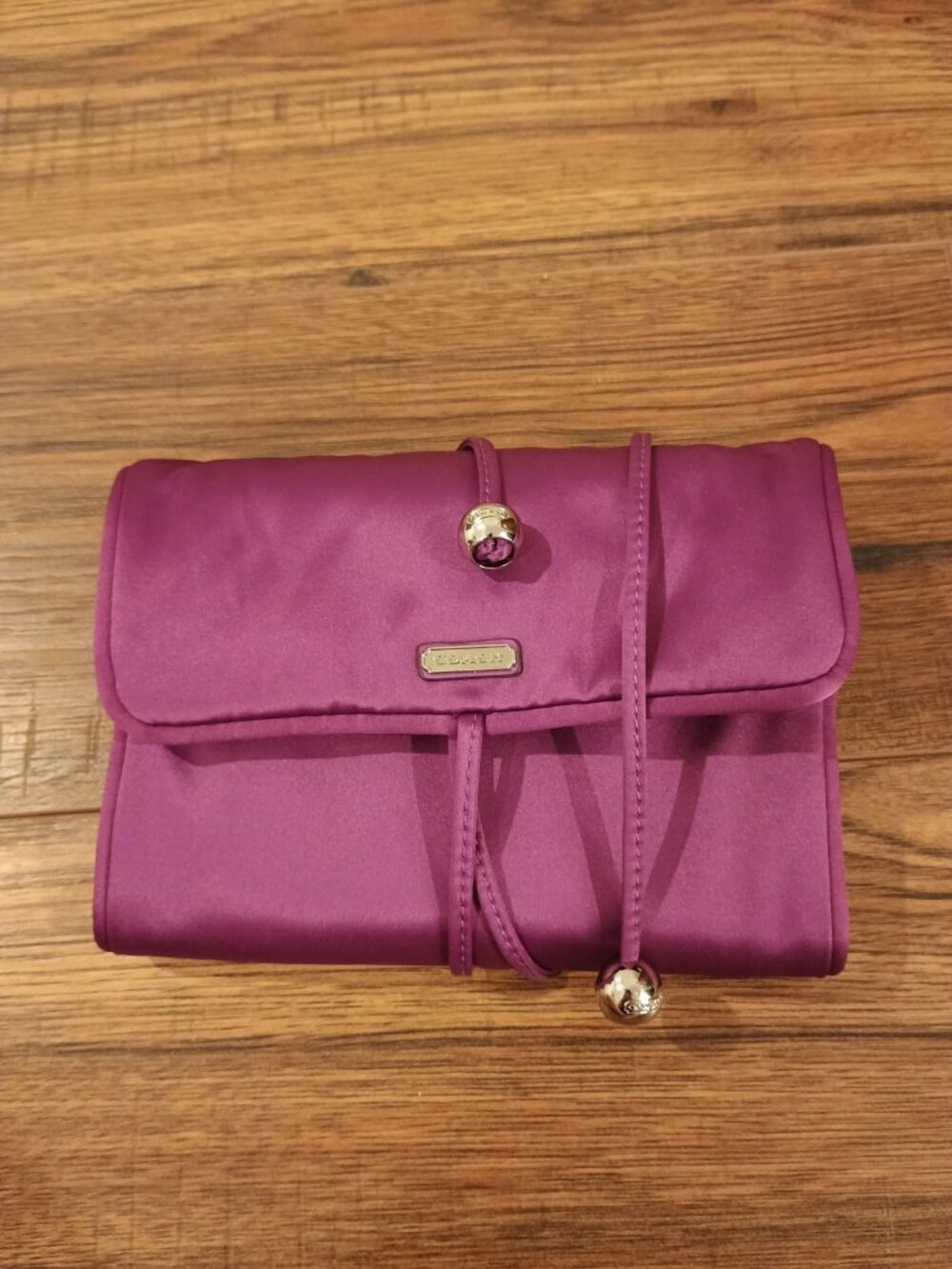 Coach Roll Jewelry Travel Case Organizer Satin Purple  Luggage Carry On Compact